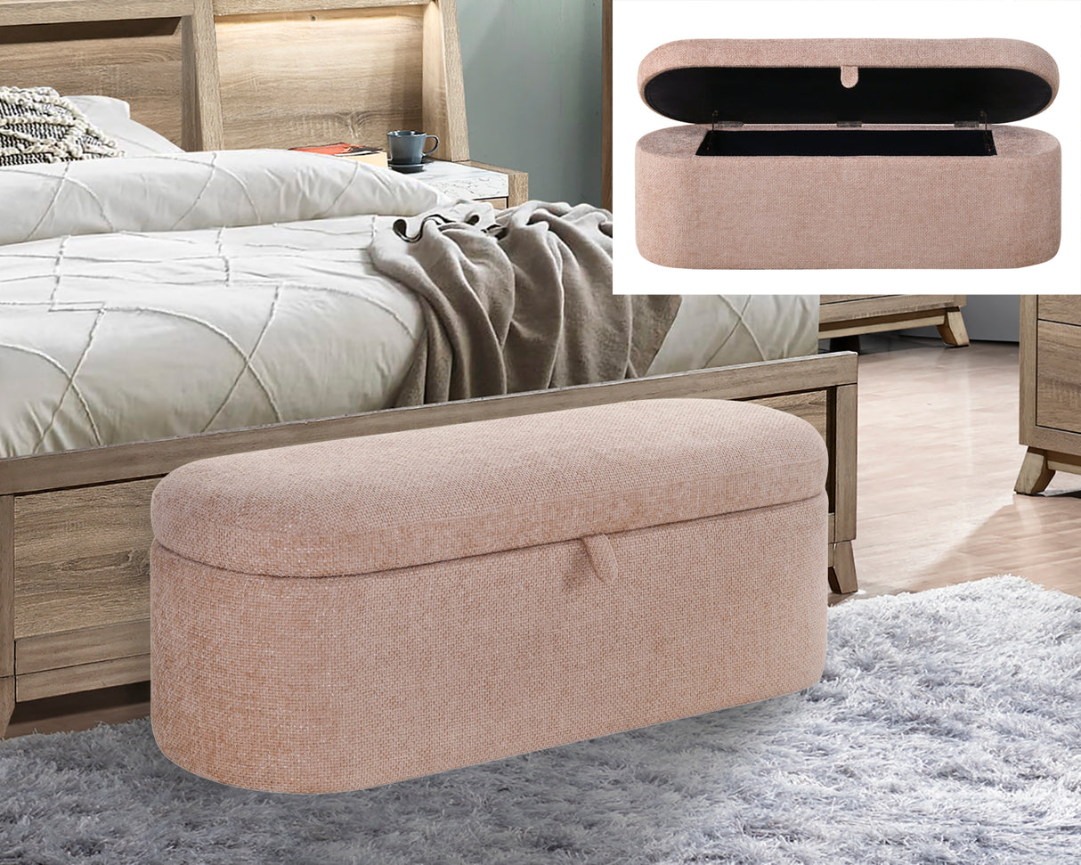 Philipa Storage Bench-Mauve Tweed