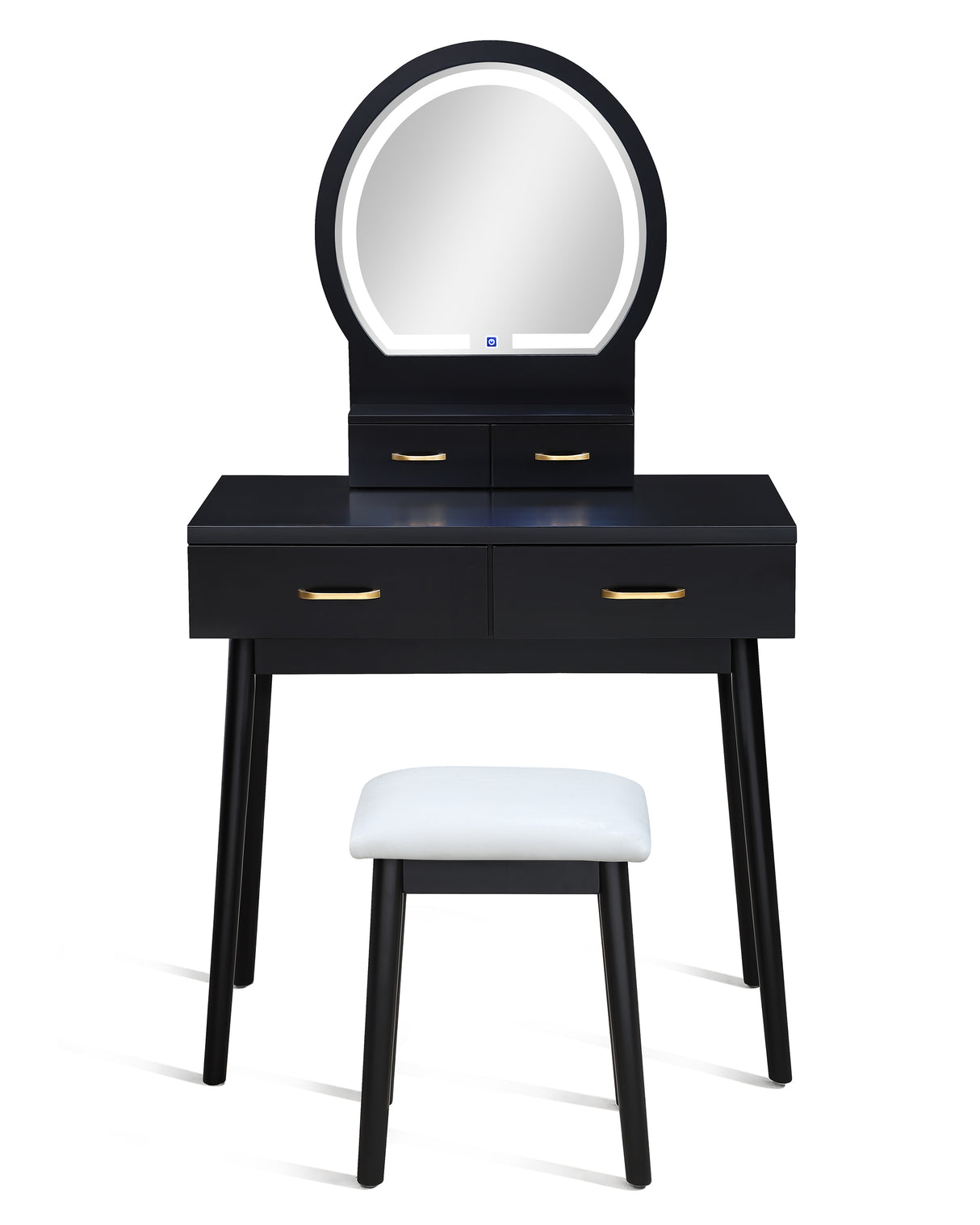 Cecilia Vanity Table & Stool-Black