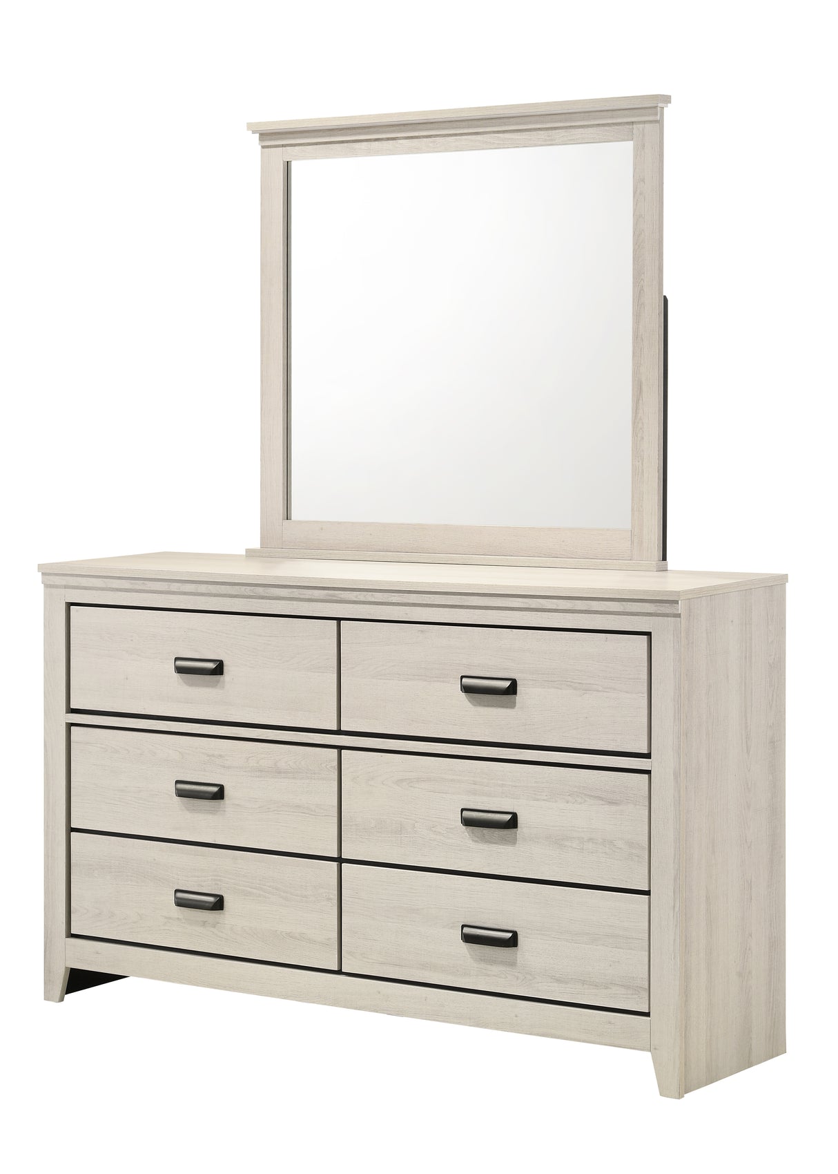 Carter Bedroom Group White dresser and mirror