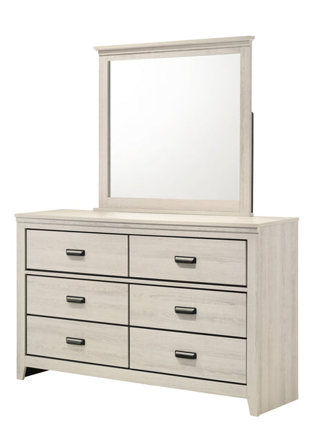 Carter Bedroom Group White dresser and mirror
