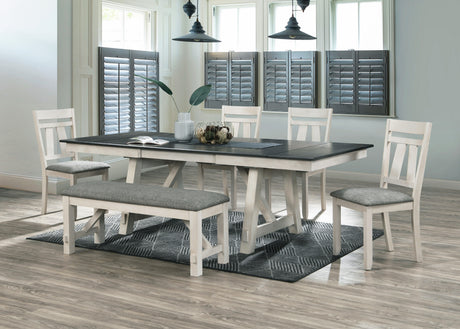 Maribelle 6p with Bench Chalk Warmgrey