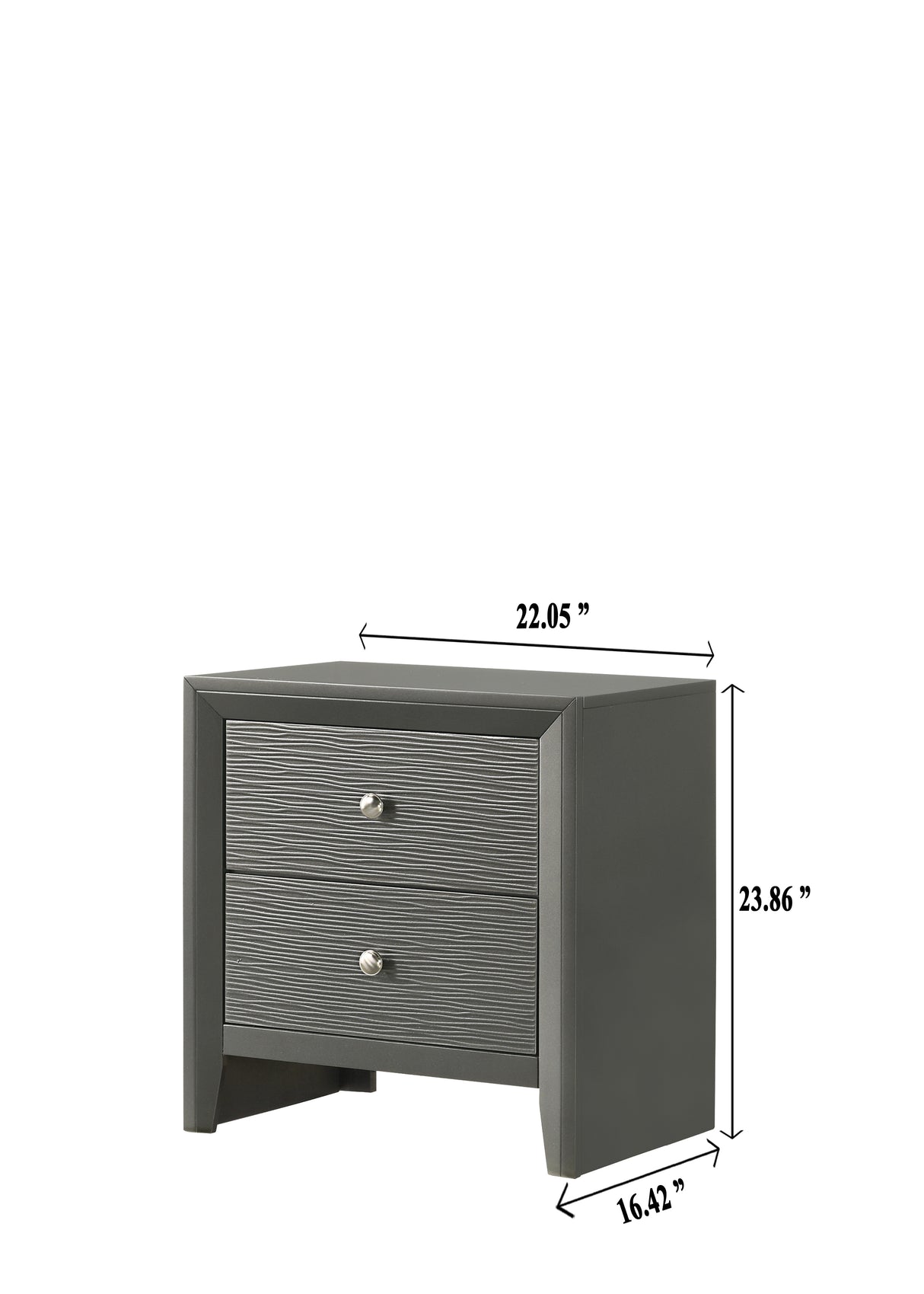 Denker Gunmetal Bedroom Group nightstand