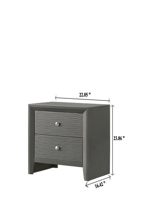 Denker Gunmetal Bedroom Group nightstand