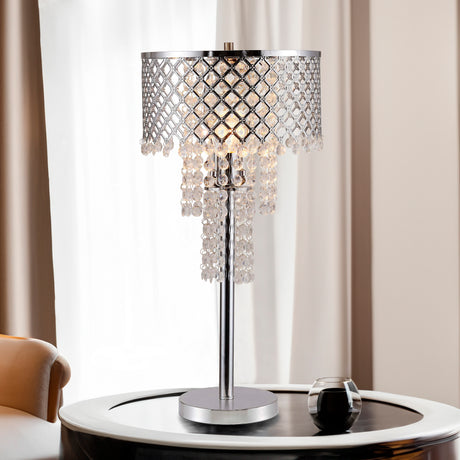 Crystal On Mesh Table Lamp 24"H