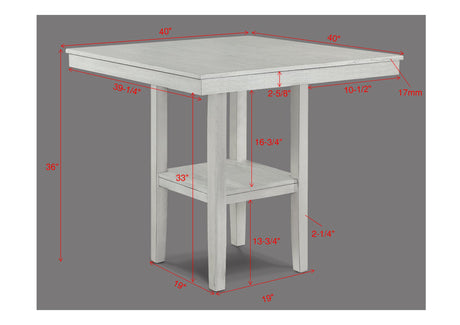 Lester 5-Piece Ct Height Table Set Driftwood