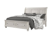 Carson Queen Storage Bed - White Washed