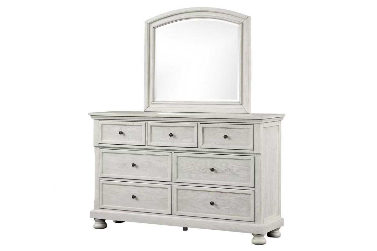 Carson Queen Storage Bed - White Washed