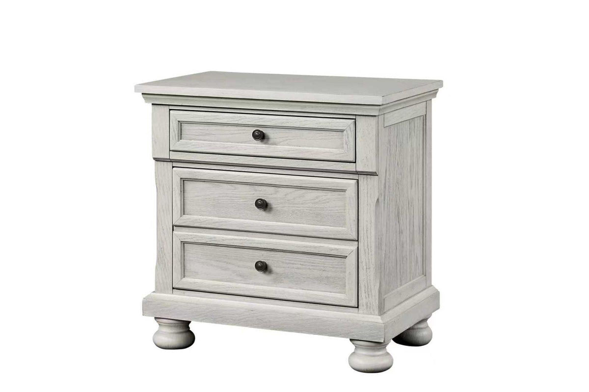 Carson Queen Storage Bed - White Washed