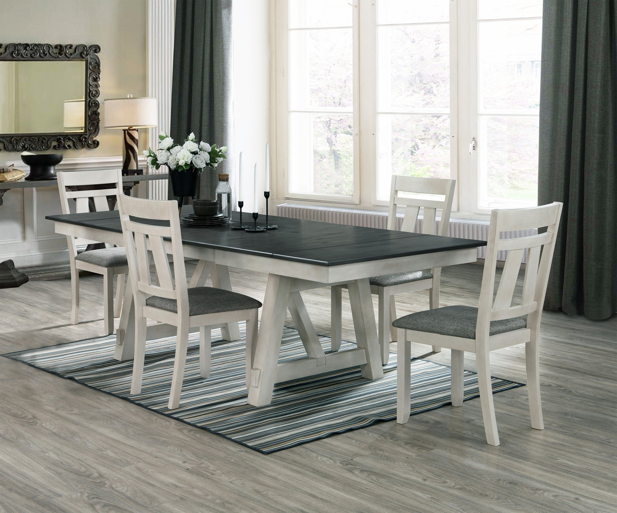 Maribelle 6p with Bench Chalk Warmgrey