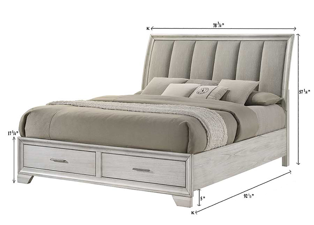 Jaymes White Mist Bedroom Group King bed