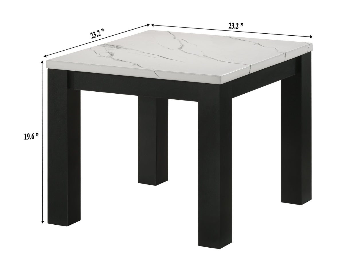 Ivy 3-Piece Cocktail Set Faux Marble White