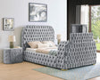 Natalia Bed W/Fireplace,Tv Lift Gy