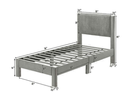 Lucia Bed Frame Light Gray
