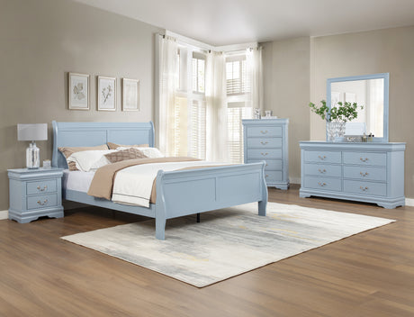 Louis Philip Blue Bedroom Group
