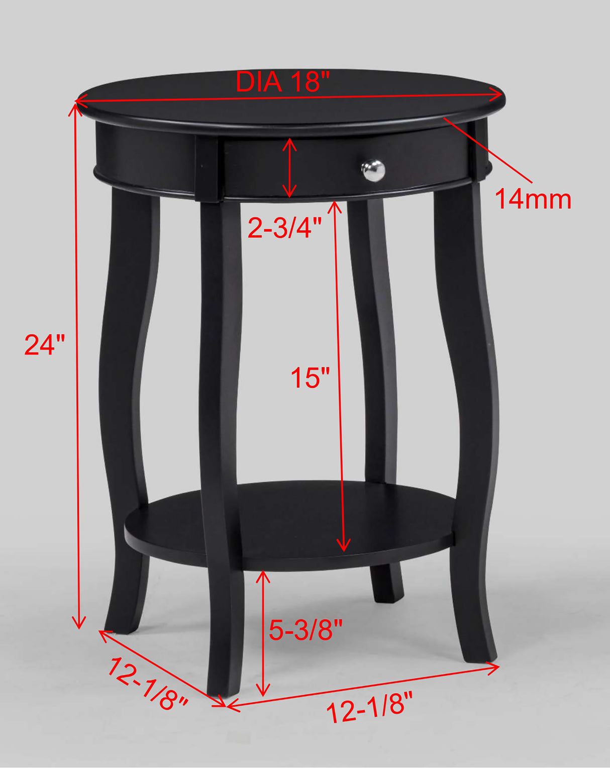 Jacie Chairside Table Black