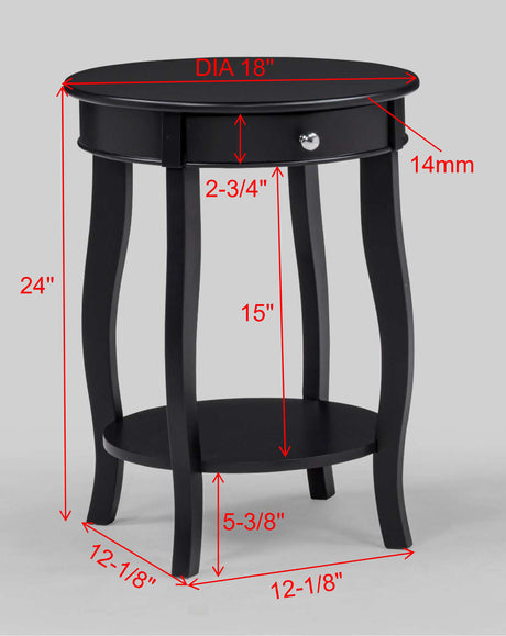 Jacie Chairside Table Black