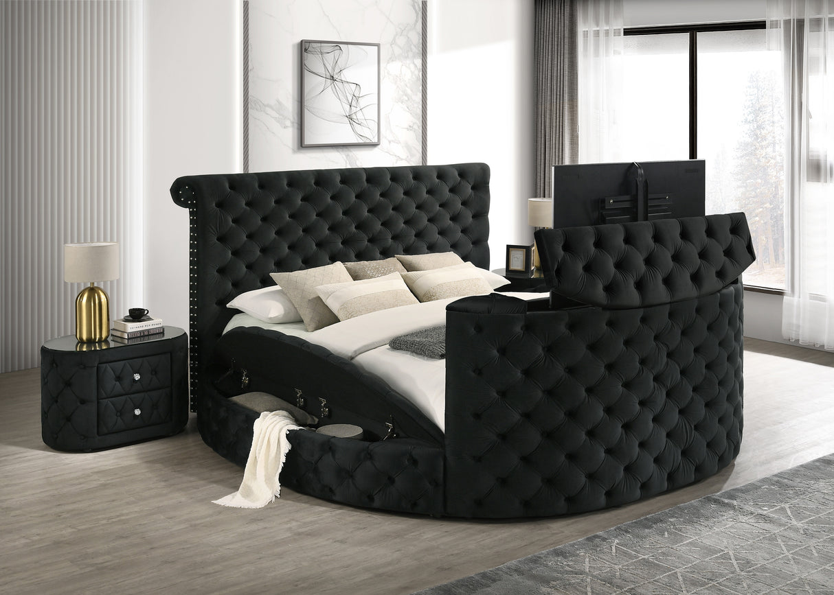 Voltare Fireplace/Tv Lift Bed Black
