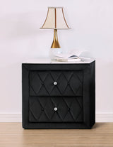 Annabelle Canopy Bed Black nightstand