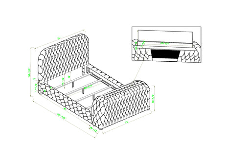 Natalia Bed W/Fireplace,Tv Lift Bk Queen bed