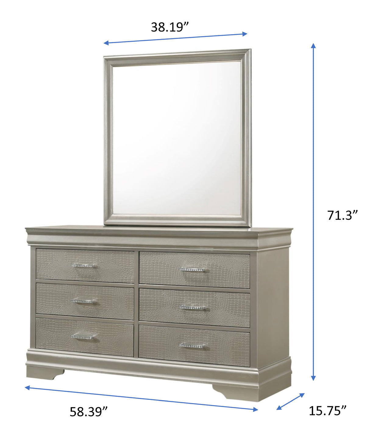 Number dresser and mirror