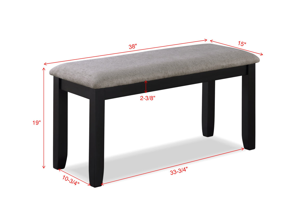 Paige 6pk Dining Set with Bench L.Grey