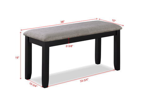 Paige 6pk Dining Set with Bench L.Grey