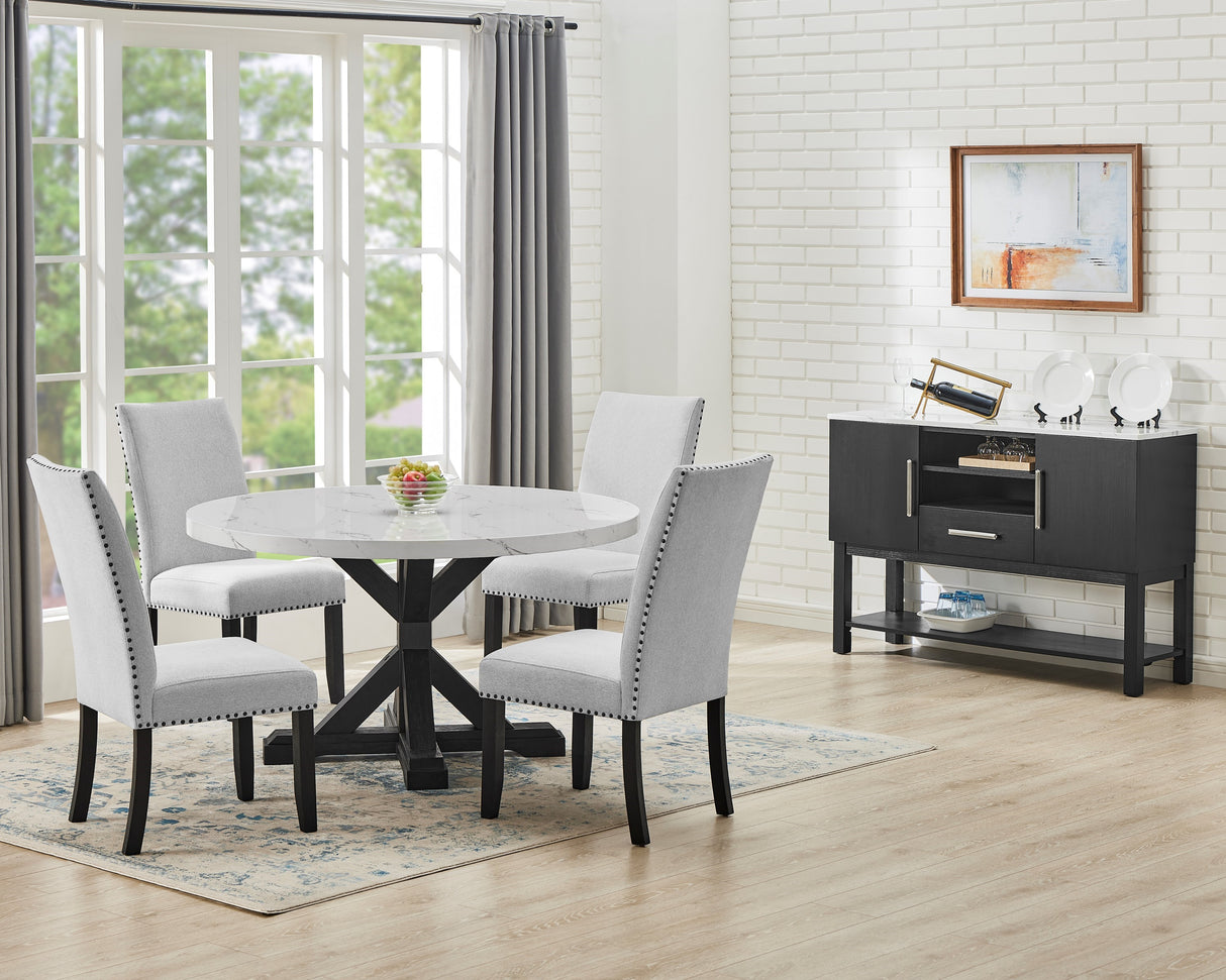 Vance Faux Table/Side Chairs,Bench