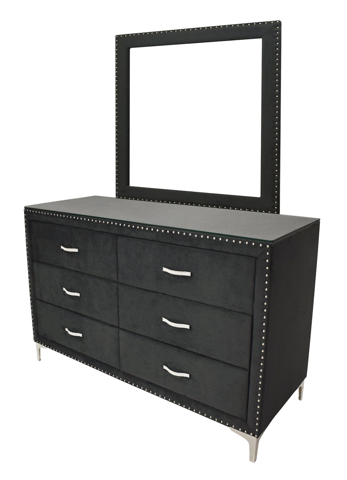 Lucinda Bedroom Group Black dresser and mirror