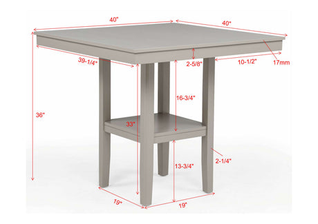 Lester 5-Piece Ctr Height Table Set Greige